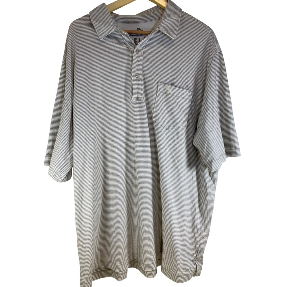 Tommy Bahama Relax XLT Pima Cotton Striped Coastal Casual Polo Mens vacation